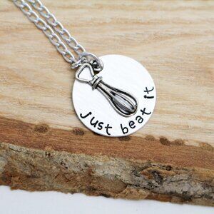 Just Beat It - Hand Stamped Pendant Necklace - Handmade & Hypoallergenic